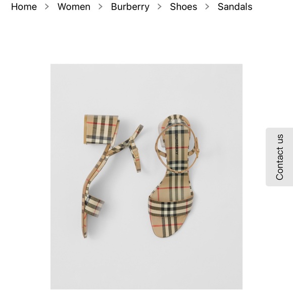 Burberry Beige Vintage Check Sandals Authentic